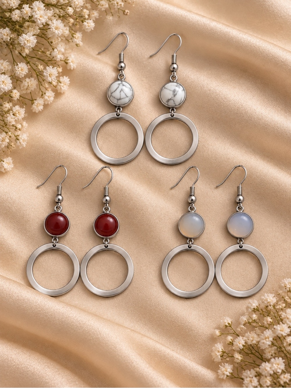 Gemstone earrings (3)